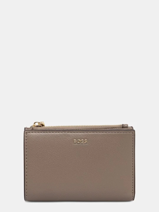 Zdjęcie produktu BOSS portfel damski z imitacji skóry Sandy New SM Wallet beżowy