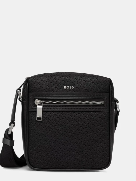 Zdjęcie produktu BOSS saszetka na ramię męska z imitacji skóry czarny