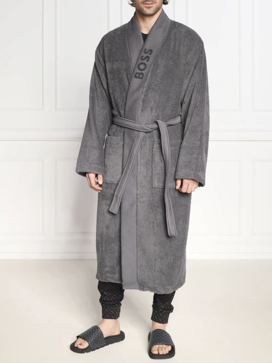 Zdjęcie produktu BOSS BLACK Szlafrok PLAIN | Relaxed fit szary
