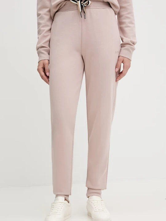 Zdjęcie produktu BOSS spodnie lounge damskie CP Stripe Pants Cuff beżowy