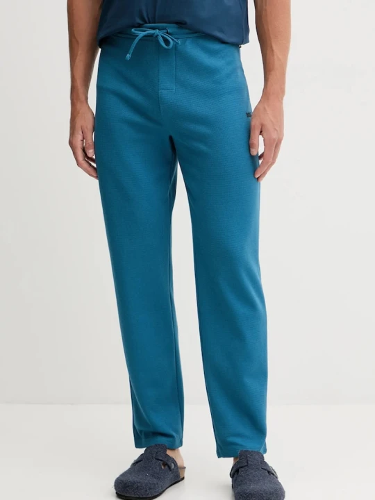 Zdjęcie produktu BOSS spodnie dresowe męskie z bawełną Waffle Pants niebieski