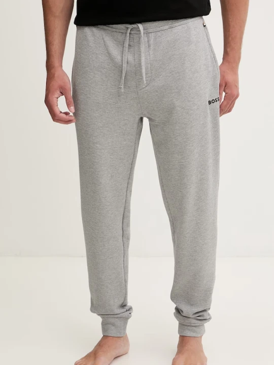 Zdjęcie produktu BOSS spodnie dresowe męskie Waffle Pants Cuff szary