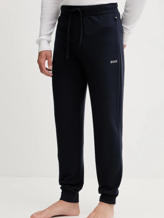 Zdjęcie produktu BOSS spodnie dresowe męskie Waffle Pants Cuff granatowy