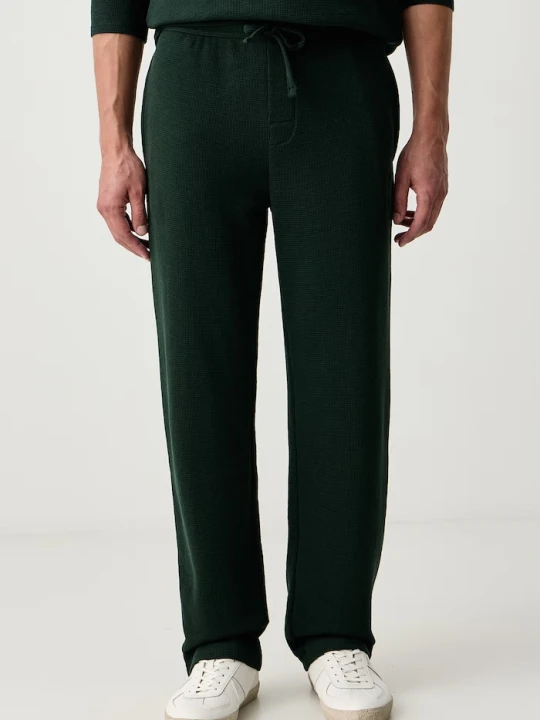 Zdjęcie produktu BOSS spodnie dresowe męskie z bawełną Waffle Pants zielony
