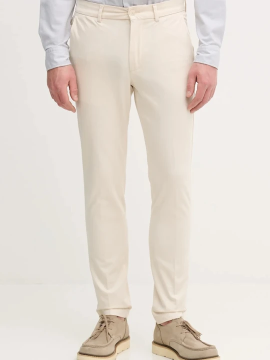 Zdjęcie produktu BOSS spodnie slim fit męskie z bawełną P-Kaiton1-Zip beżowy