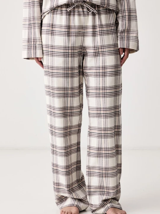 Zdjęcie produktu BOSS spodnie piżamowe damskie z bawełną Holiday_Pants CW beżowy