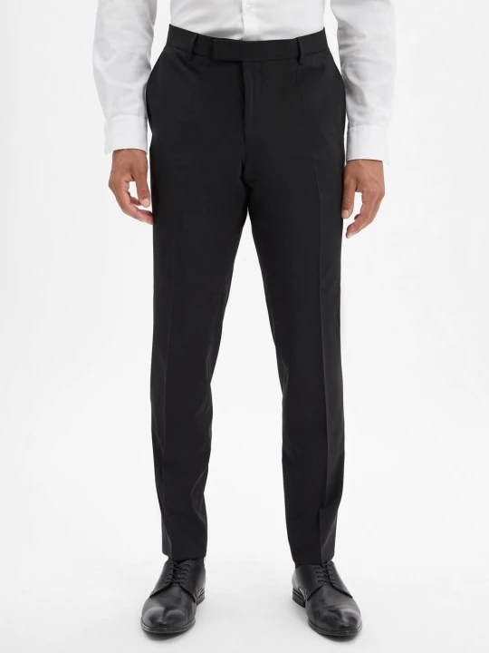 Zdjęcie produktu BOSS spodnie z wełny dziewiczej Baukasten - H-Gio-MM-C-NF Mężczyźni Slim Fit czarny
