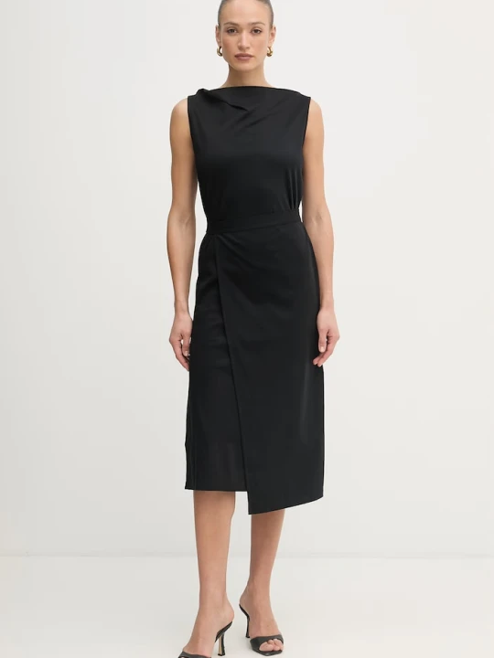 Zdjęcie produktu BOSS sukienka bawełniana Emiaky czarny