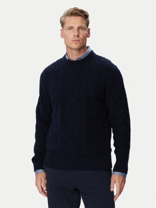 Zdjęcie produktu BOSS Sweter 50571421 Granatowy Regular Fit