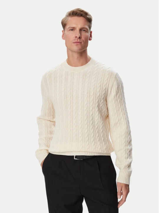 Zdjęcie produktu BOSS Sweter Furlan 50570645 Kremowy Regular Fit