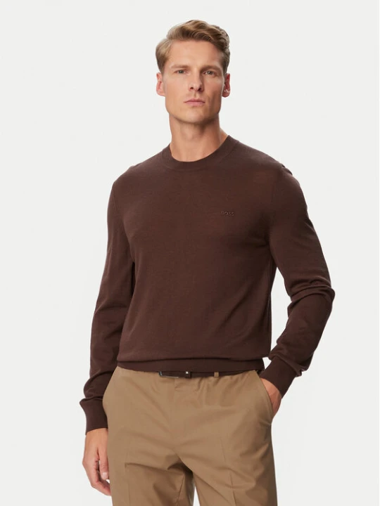 Zdjęcie produktu BOSS Sweter Leno 50571914 Brązowy ciemny Regular Fit