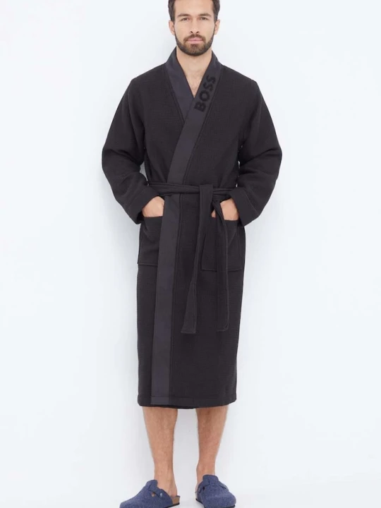 Zdjęcie produktu BOSS szlafrok Waffle Kimono czarny