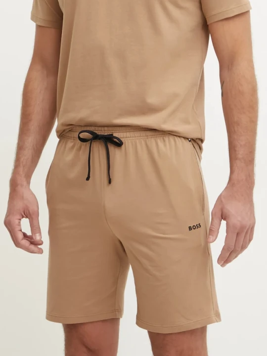 Zdjęcie produktu BOSS szorty lounge męskie bawełniane z elastanem Mix&Match Short CW beżowy