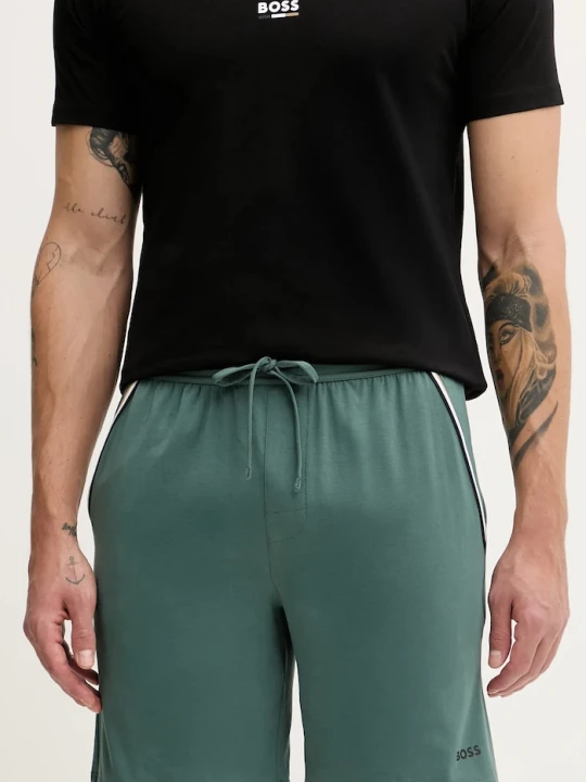 Zdjęcie produktu BOSS szorty lounge męskie bawełniane z elastanem Unique Shorts CW zielony