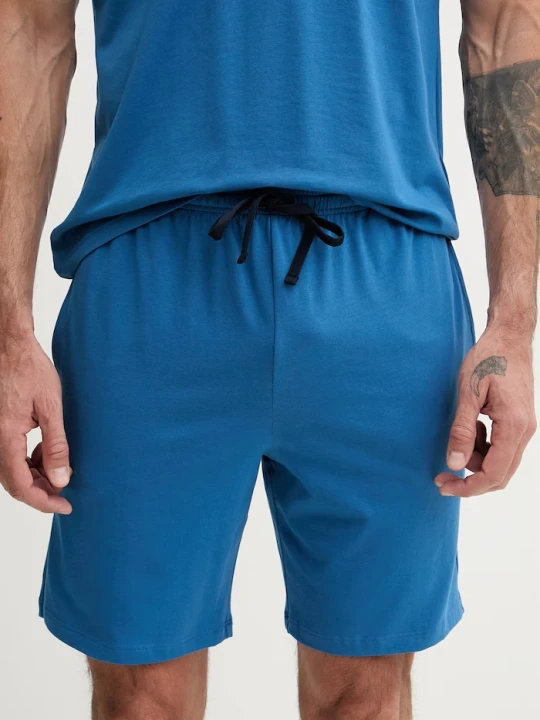 Zdjęcie produktu BOSS szorty lounge męskie bawełniane z elastanem Mix&Match Short CW niebieski