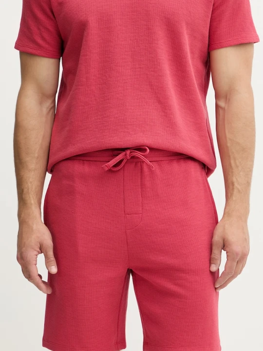 Zdjęcie produktu BOSS szorty lounge męskie z bawełną Waffle Shorts czerwony