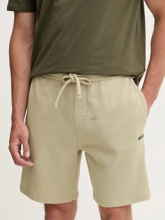 Zdjęcie produktu BOSS szorty lounge męskie z bawełną Waffle Shorts zielony