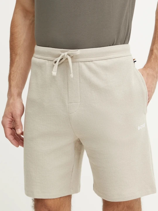 Zdjęcie produktu BOSS szorty lounge męskie z bawełną Waffle Shorts beżowy