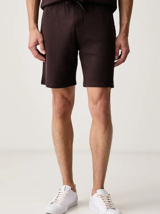 Zdjęcie produktu BOSS szorty lounge męskie z bawełną Waffle Shorts brązowy