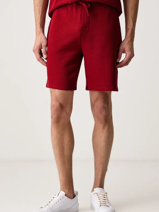 Zdjęcie produktu BOSS szorty lounge męskie z bawełną Waffle Shorts czerwony
