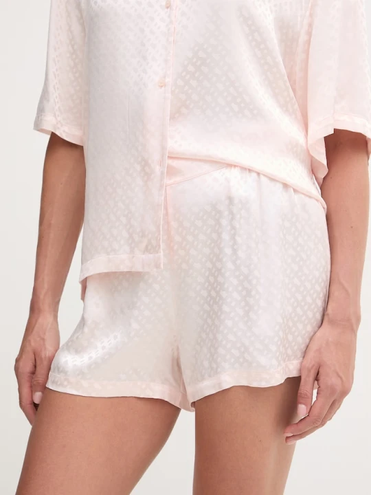 Zdjęcie produktu BOSS szorty piżamowe damskie z wiskozy B Monogram_Shorts różowy