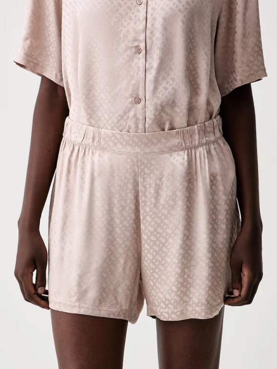 Zdjęcie produktu BOSS szorty piżamowe damskie z wiskozy B Monogram_Shorts beżowy