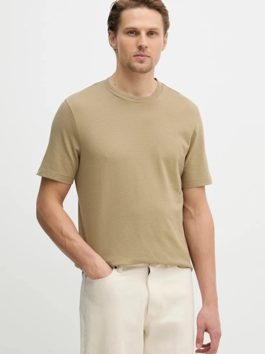 Zdjęcie produktu BOSS T-shirt męski z bawełną Tiburt 240 beżowy