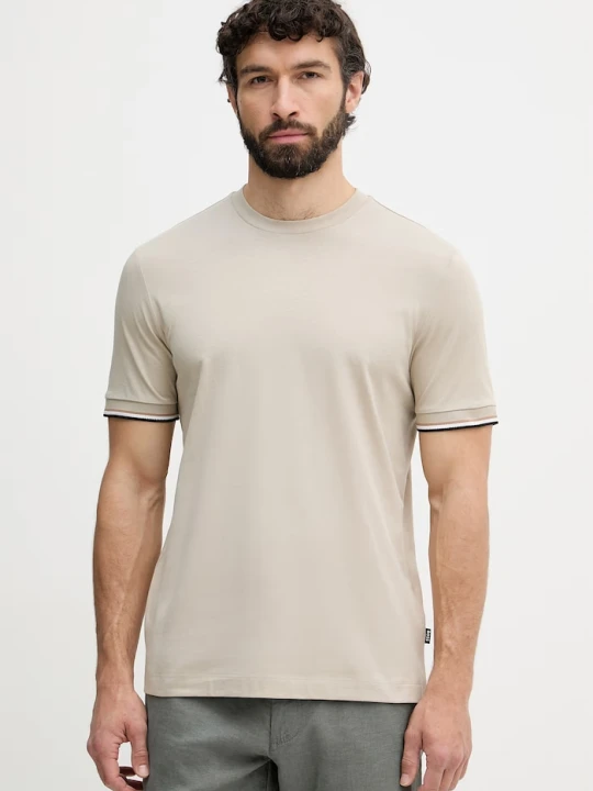 Zdjęcie produktu BOSS T-shirt basic męski bawełniany Thompson 04 beżowy