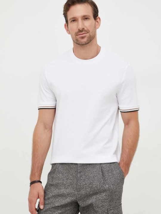 Zdjęcie produktu BOSS T-shirt basic męski bawełniany Thompson 04 biały