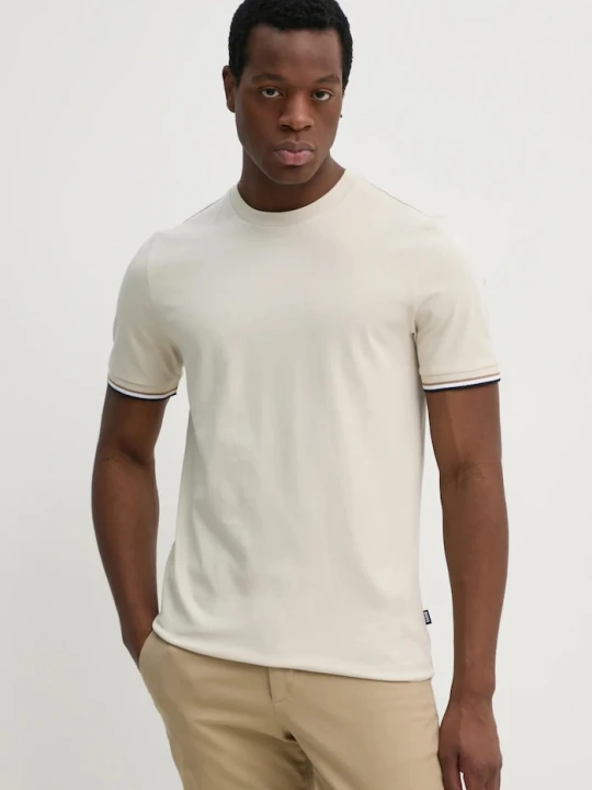 Zdjęcie produktu BOSS T-shirt basic męski bawełniany Thompson 04 beżowy
