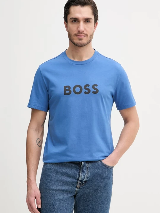 Zdjęcie produktu BOSS męski bawełniany T-Shirt RN niebieski