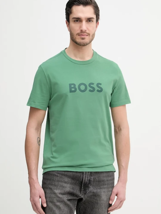 Zdjęcie produktu BOSS męski bawełniany T-Shirt RN zielony