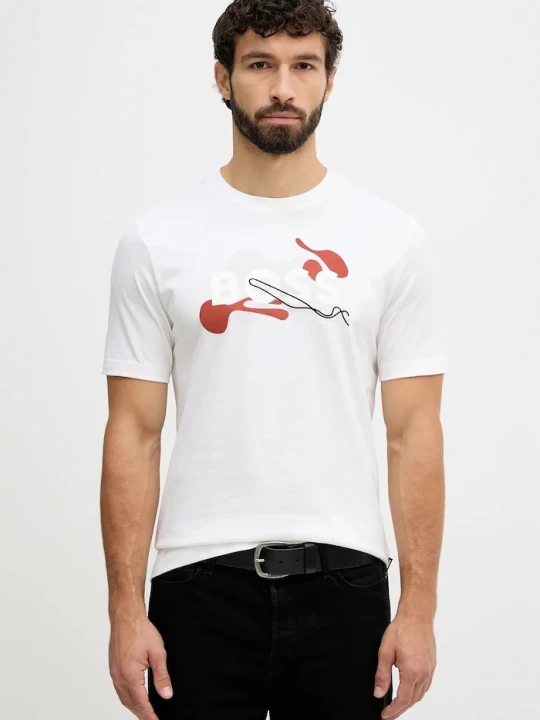 Zdjęcie produktu BOSS t-shirt bawełniany C-Thompson 215 beżowy