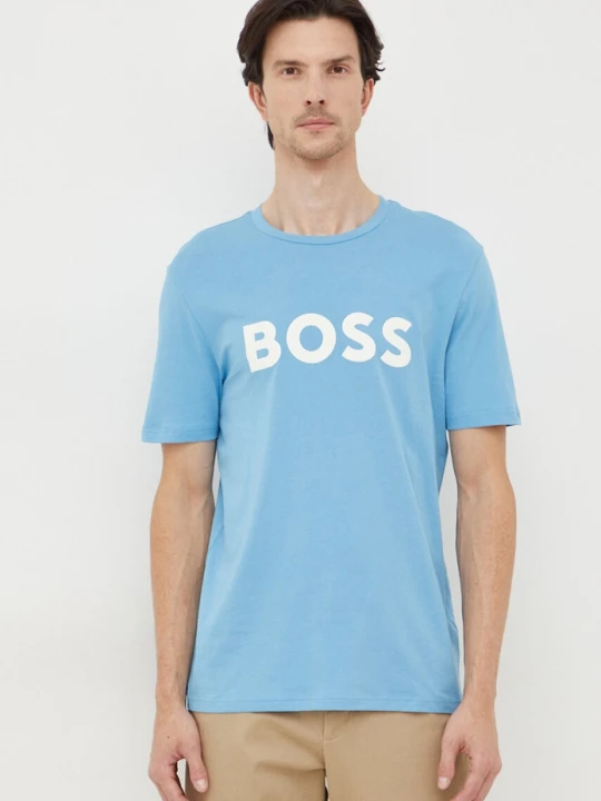 Zdjęcie produktu BOSS t-shirt bawełniany Thinking 1 niebieski