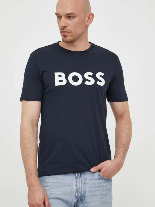 Zdjęcie produktu BOSS t-shirt bawełniany Thinking 1 granatowy