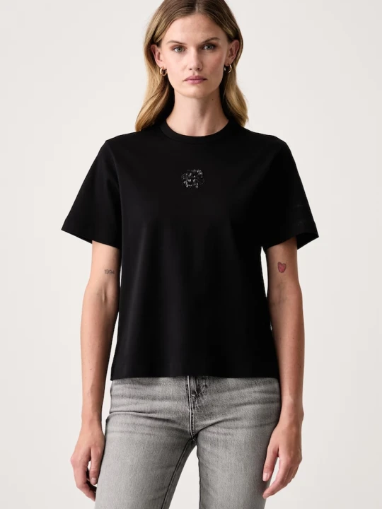 Zdjęcie produktu BOSS T-shirt damski bawełniany Eharpa5 czarny