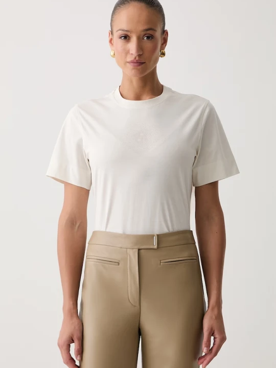 Zdjęcie produktu BOSS T-shirt damski bawełniany Elpha_placed6 beżowy