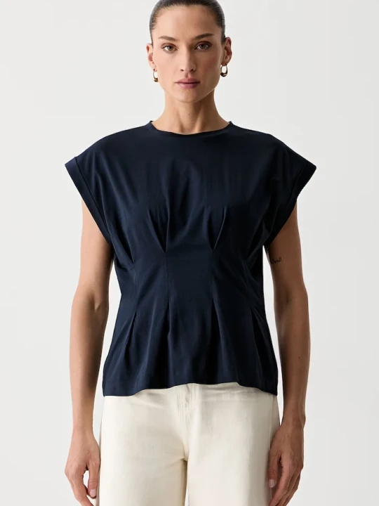 Zdjęcie produktu BOSS T-shirt damski bawełniany Evinata granatowy