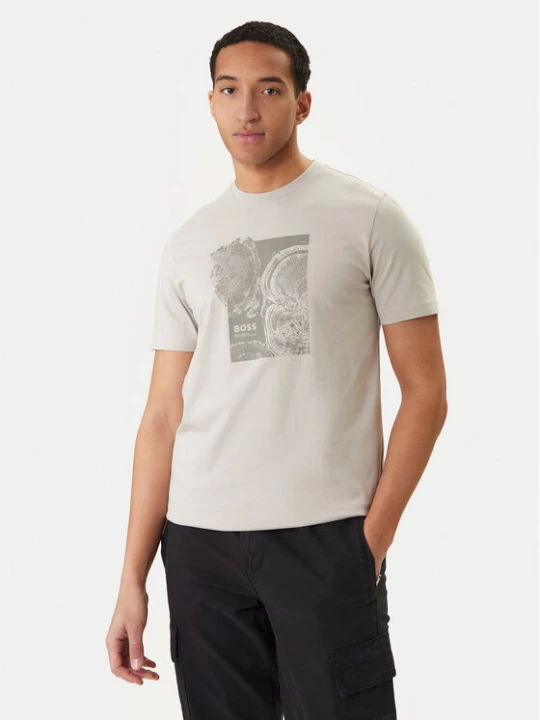 Zdjęcie produktu BOSS T-Shirt Imprint 50556007 Beżowy Regular Fit