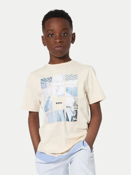 Zdjęcie produktu BOSS T-Shirt J52988 D Beżowy Regular Fit