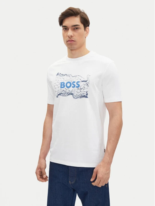 Zdjęcie produktu BOSS T-Shirt Logo Space 50539186 Biały Regular Fit