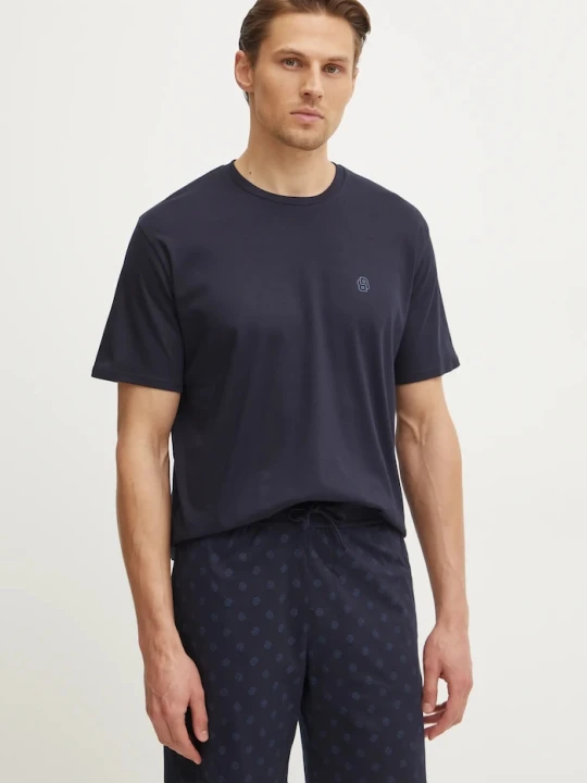 Zdjęcie produktu BOSS T-shirt lounge męski bawełniany granatowy