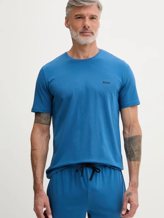 Zdjęcie produktu BOSS T-shirt lounge męski bawełniany z elastanem Mix&Match T-Shirt R niebieski