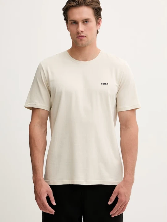 Zdjęcie produktu BOSS T-shirt lounge męski bawełniany z elastanem Mix&Match T-Shirt R beżowy