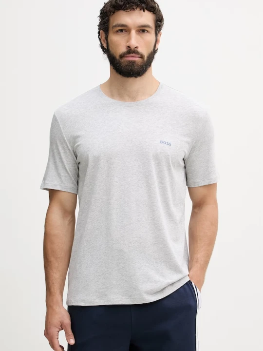 Zdjęcie produktu BOSS T-shirt lounge męski bawełniany z elastanem Mix&Match T-Shirt R szary