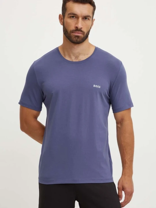 Zdjęcie produktu BOSS T-shirt lounge męski bawełniany z elastanem Mix&Match T-Shirt R niebieski