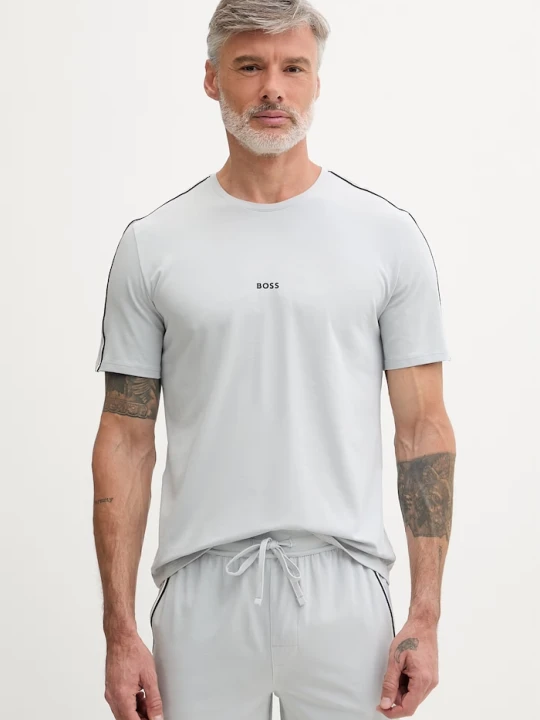 Zdjęcie produktu BOSS T-shirt lounge męski bawełniany z elastanem Unique T-Shirt szary