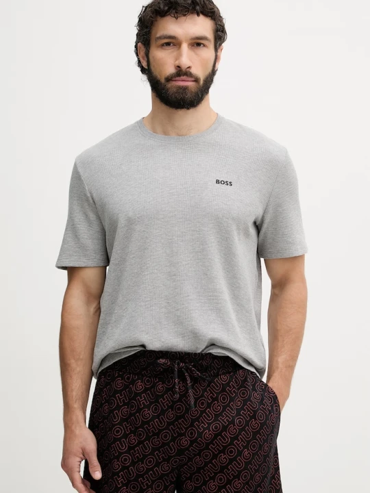 Zdjęcie produktu BOSS T-shirt lounge męski Waffle T-Shirt szary