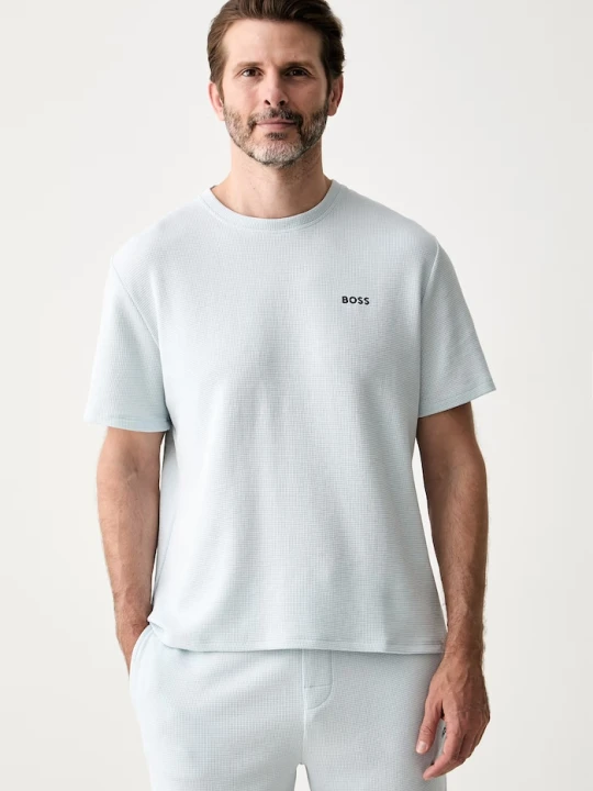 Zdjęcie produktu BOSS T-shirt lounge męski Waffle T-Shirt niebieski