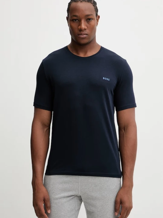 Zdjęcie produktu BOSS T-shirt lounge męski bawełniany z elastanem Mix&Match T-Shirt R granatowy